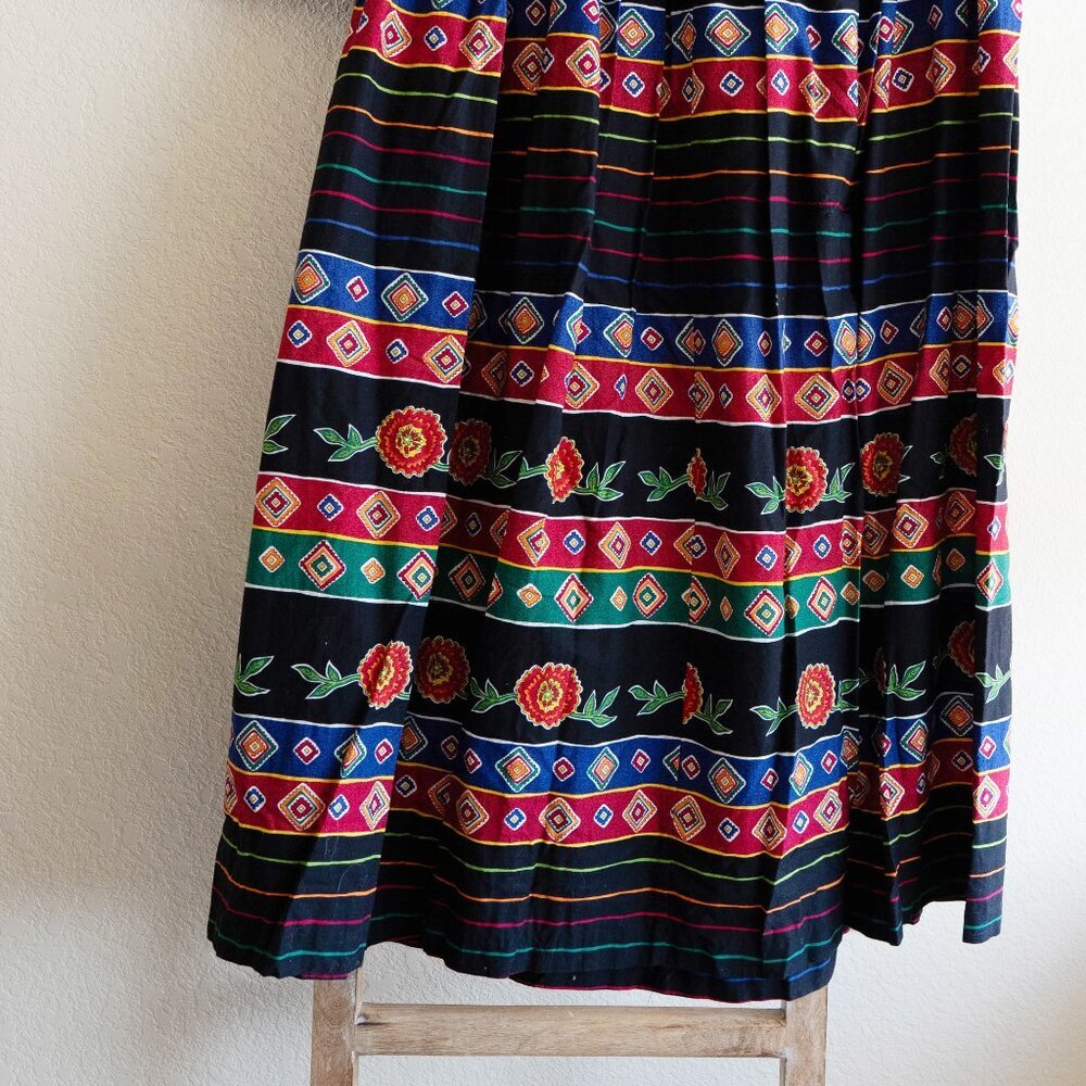Vintage Willowbend 2-Piece Set Size L Made in USA 100% Cotton Boho Skirt & Vest - Picture 10 of 12